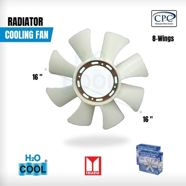 Radiator Cooling Fan Isuzu NPR 16-inch length 8-Wings